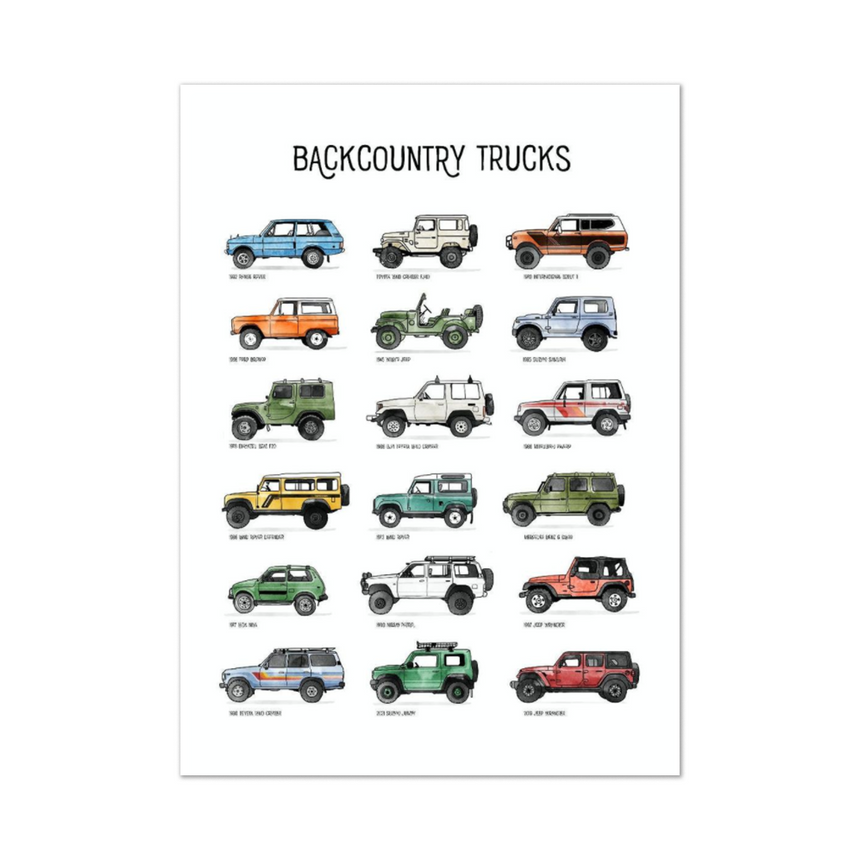 Back Country Trucks Art Print