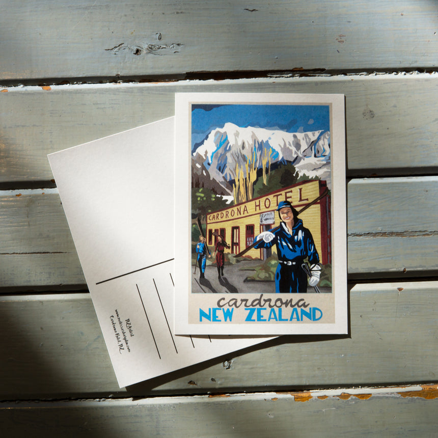 Cardrona Hotel Vintage Ski Postcard