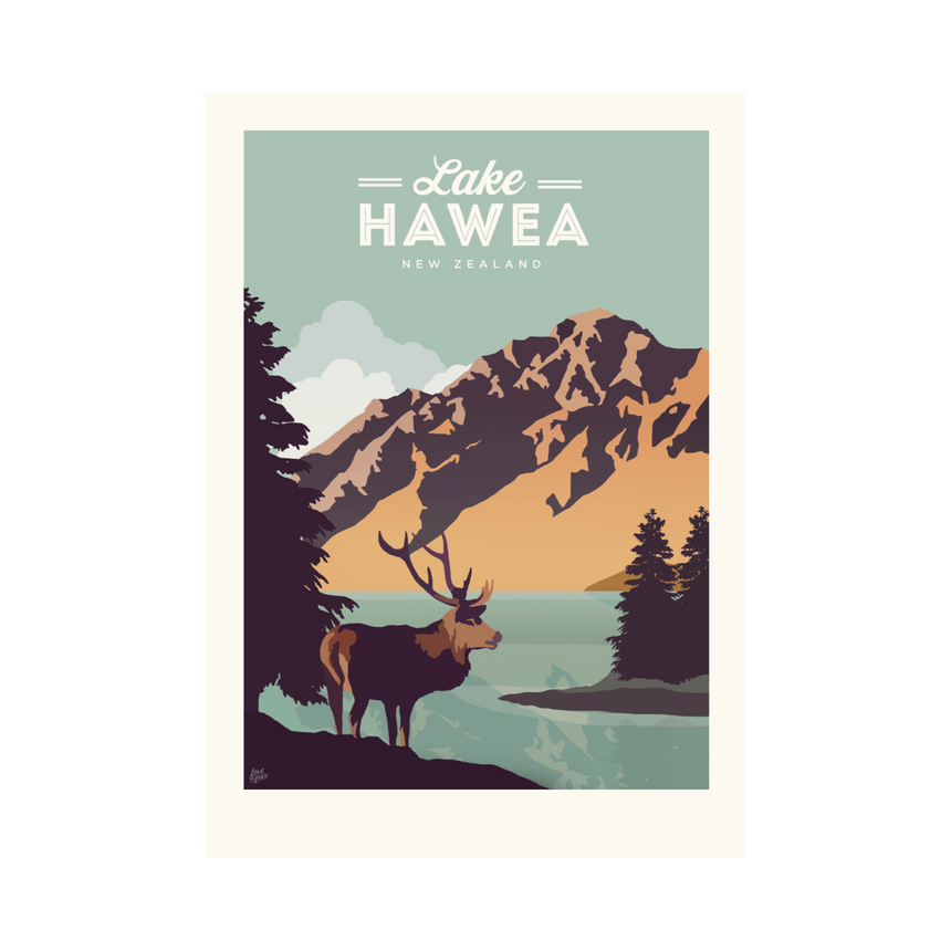 Lake Hāwea New Zealand Art Print - A3