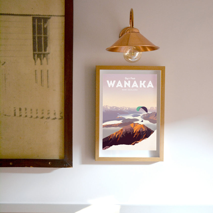 Roy's Peak Wanaka + paraglide Art Print